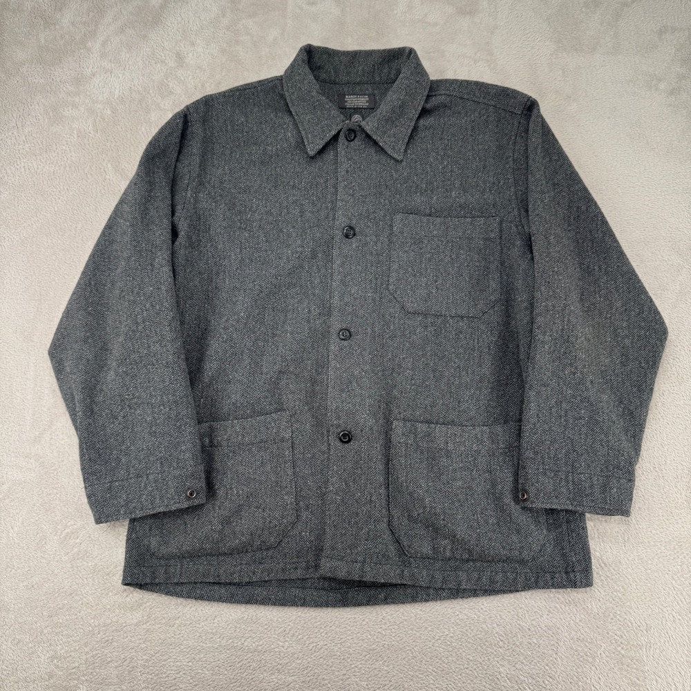 Mason's Mens Chore Jacket 48 Gray Herringbone Preowned Flaw Snag Workwear